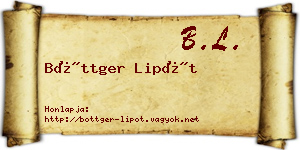 Böttger Lipót névjegykártya